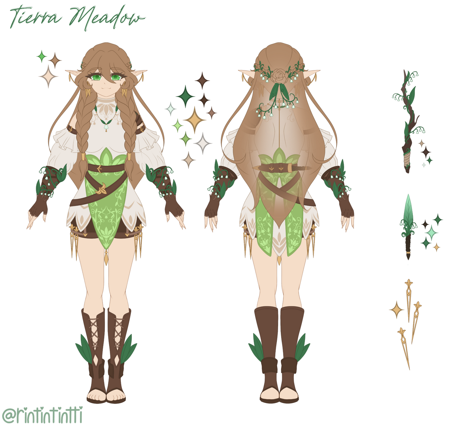 Reference sheet (Front, Back, Weapons)