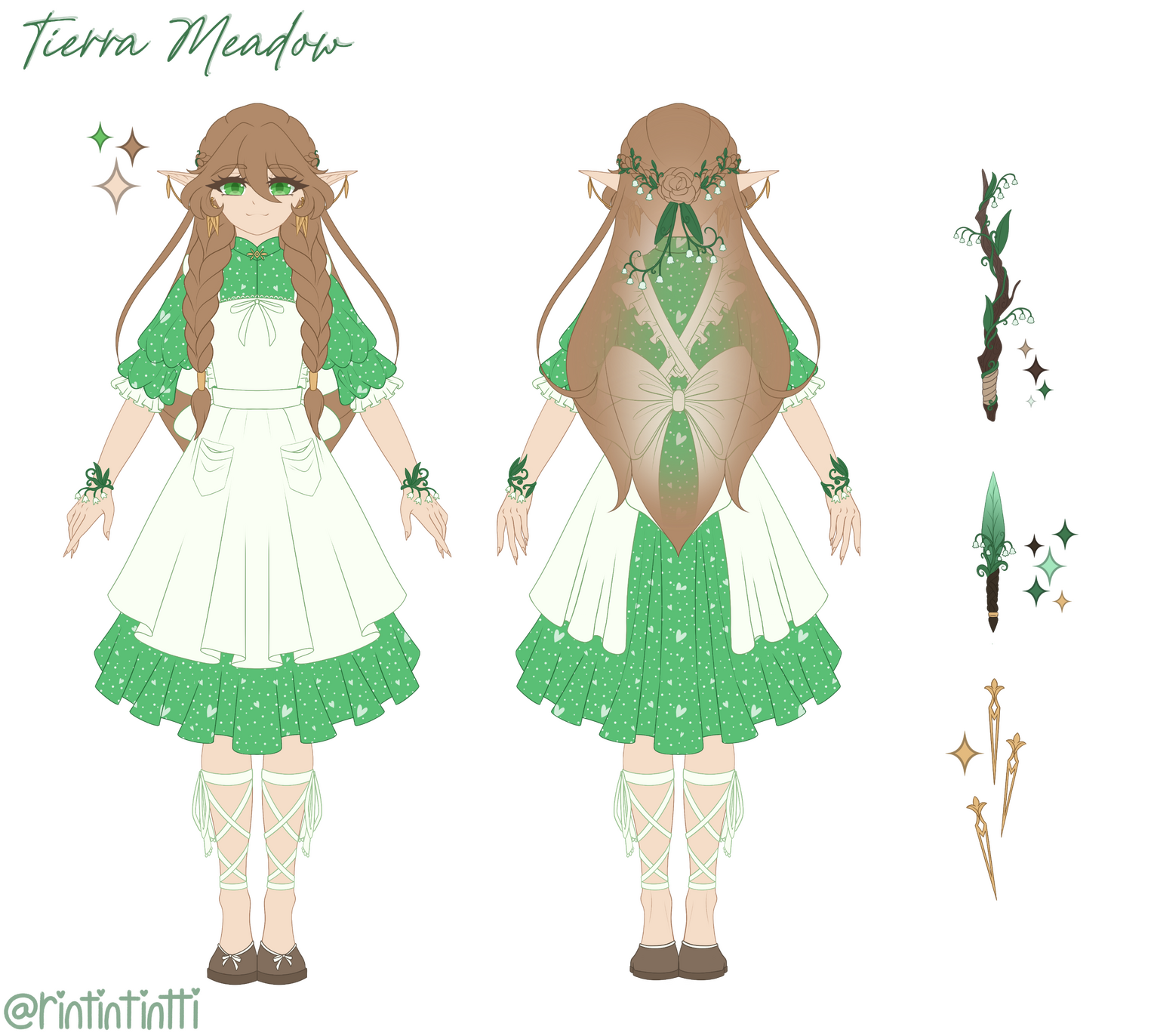 Reference sheet (Front, Back, Weapons) Alt outfit