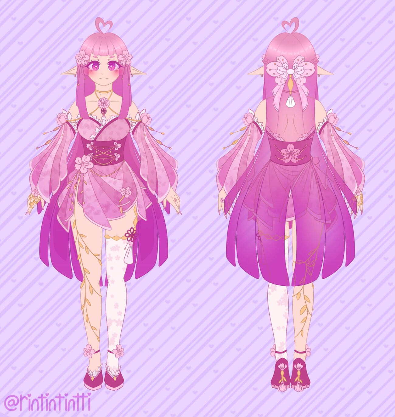 Reference Sheet (Front, Back) commission by Rusettis